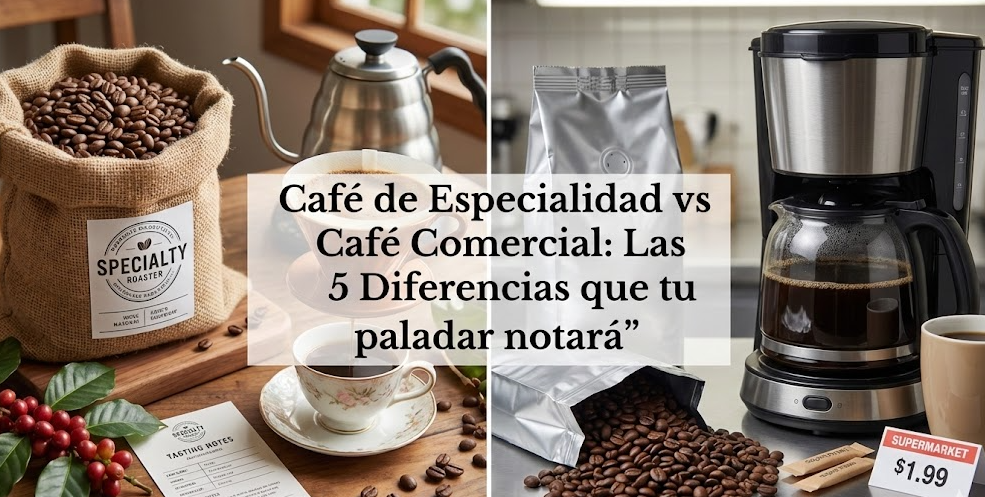 Café de Especialidad vs Café Comercial: Las 5 Diferencias que tu Paladar (y tu Estómago) Notarán